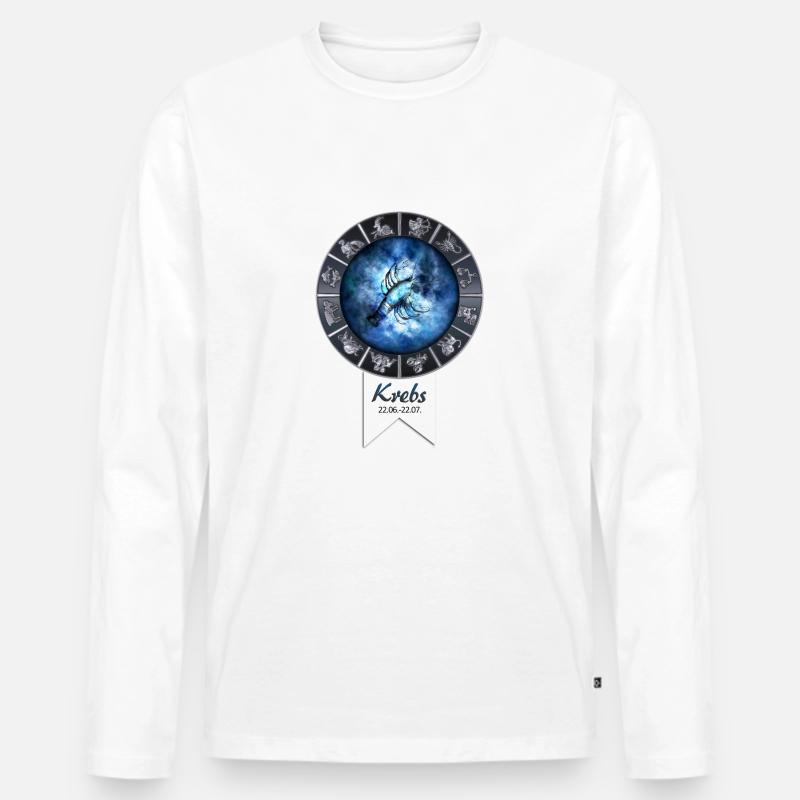 Astrologie Sternzeichen Krebs - Männer Premium Bio Langarmshirt - Weiß