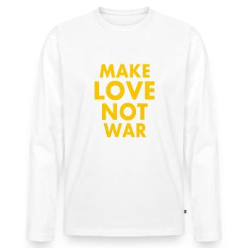 Make love not war - T-shirt manches longues Premium bio Homme - blanc - Devant - Nico (187cm)