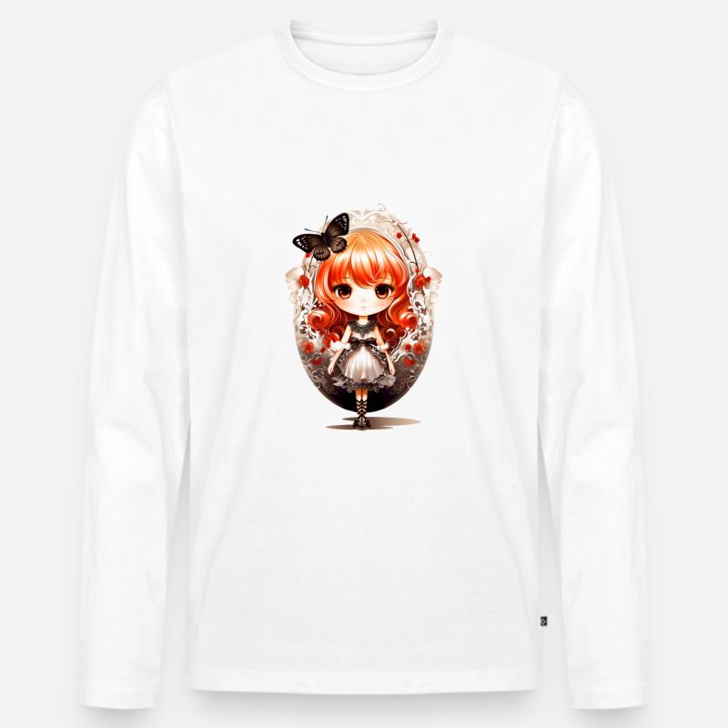 Dollie Easter - Männer Premium Bio Langarmshirt - Weiß