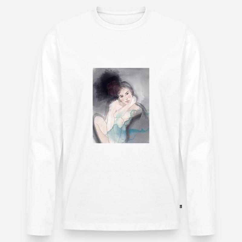liebe dich selbst - Männer Premium Bio Langarmshirt - Weiß