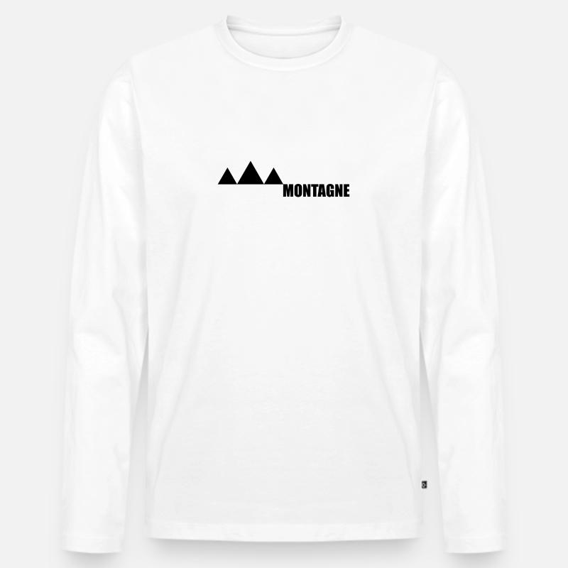 Berge Berg - Männer Premium Bio Langarmshirt - Weiß