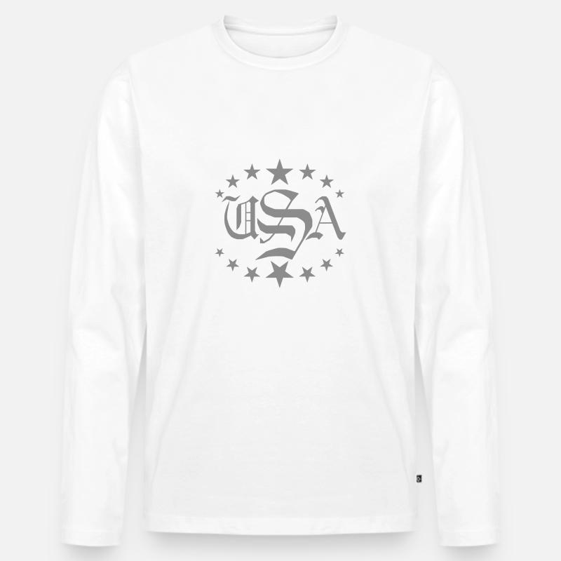 grey design - Männer Premium Bio Langarmshirt - Weiß
