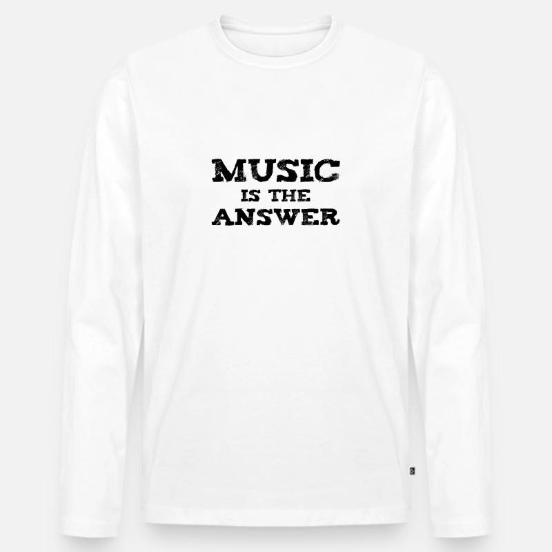 Music is the Answer - Männer Premium Bio Langarmshirt - Weiß