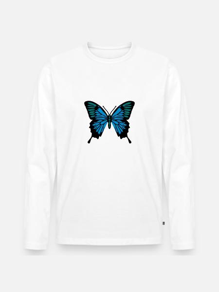 Papillon - T-shirt manches longues Premium bio Homme - blanc