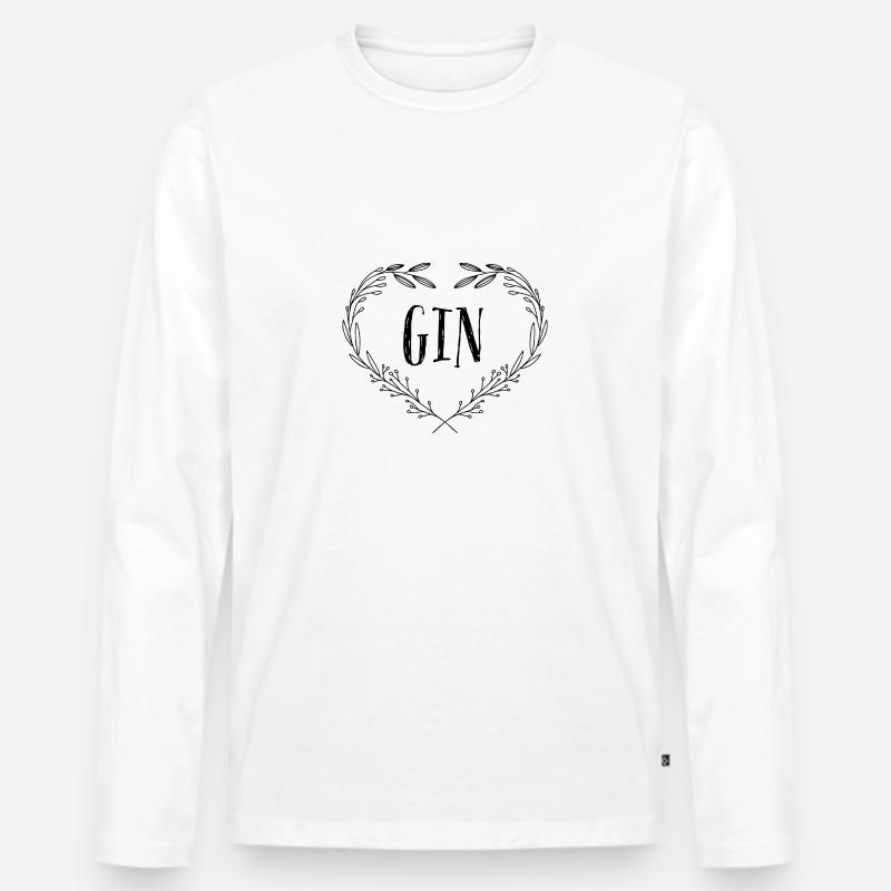Gin - Männer Premium Bio Langarmshirt - Weiß