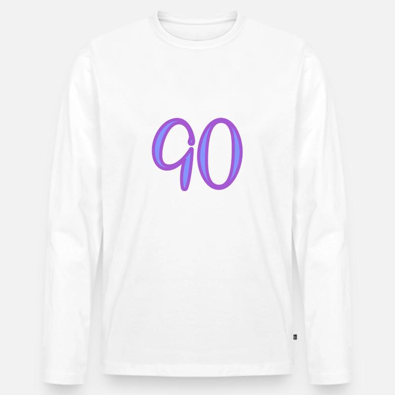 90 - Männer Premium Bio Langarmshirt - Weiß