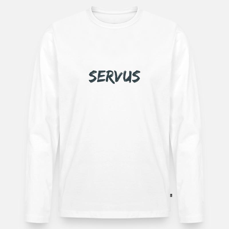 Servus! - Männer Premium Bio Langarmshirt - Weiß