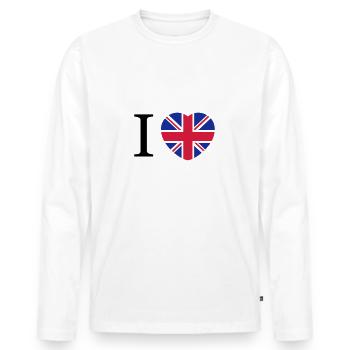 Union jack - Men's Premium Organic Long Sleeve Shirt - white - Front - Nico (187cm)