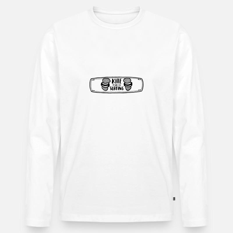 Kitesurfing - Männer Premium Bio Langarmshirt - Weiß