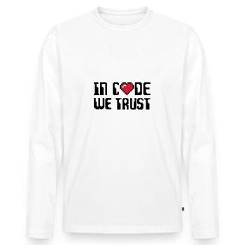 Geek - T-shirt manches longues Premium bio Homme - blanc - Devant - Nico (187cm)