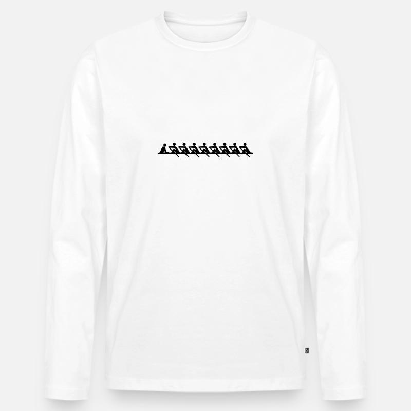 Rudern Rowing Row Paddel - Männer Premium Bio Langarmshirt - Weiß