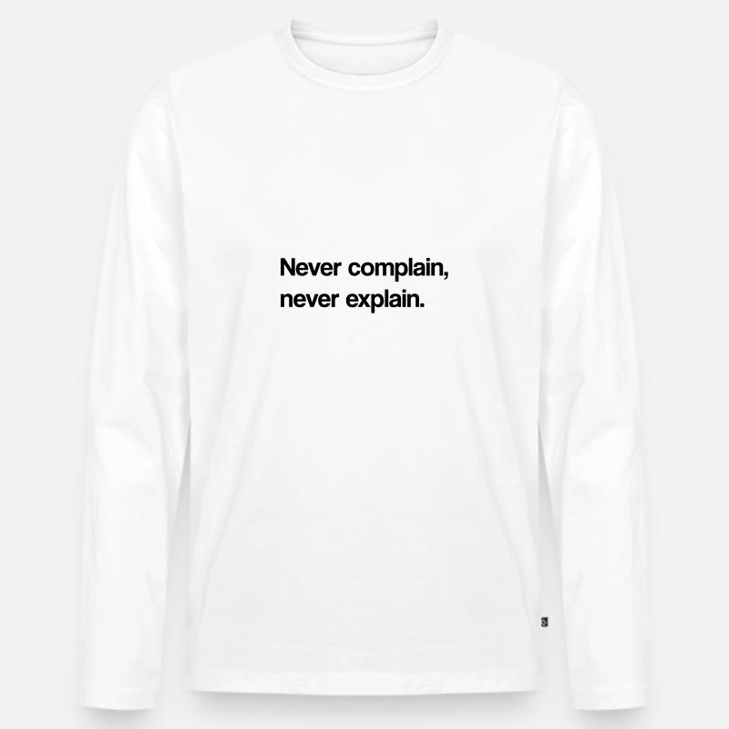 Sprüche - Männer Premium Bio Langarmshirt - Weiß