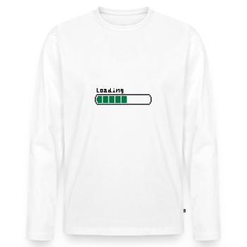 Loading - Men's Premium Organic Long Sleeve Shirt - white - Front - Nico (187cm)
