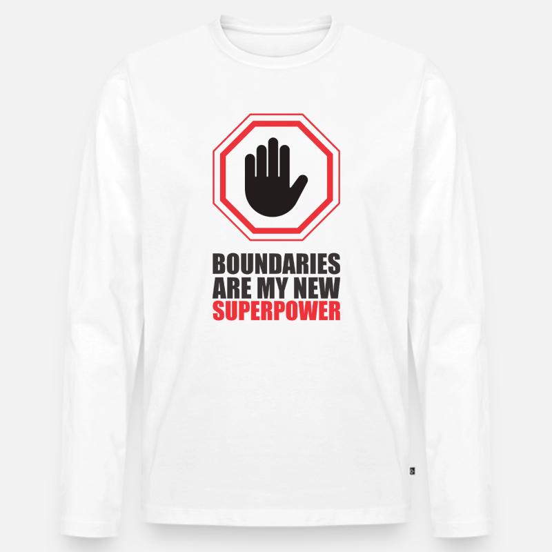Ermächtigende Hand mit Grenzerinnerung - Männer Premium Bio Langarmshirt - Weiß