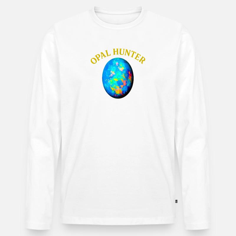 Opal Hunter: Bunter Eierdruck - Männer Premium Bio Langarmshirt - Weiß