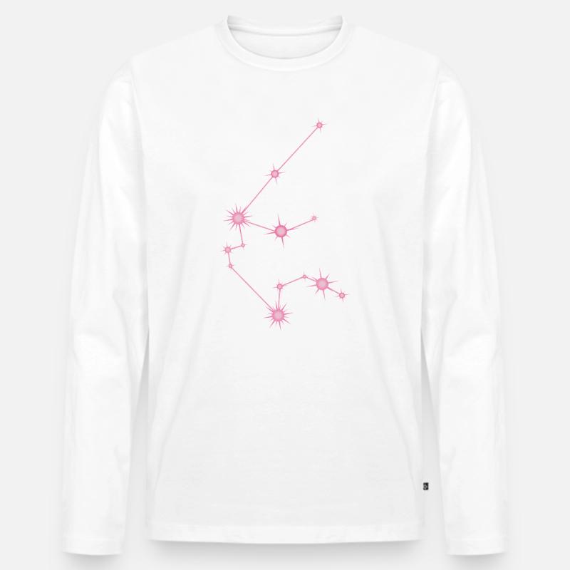 Wassermann-Stern Sternbild Sternzeichen Pastellrosa - Männer Premium Bio Langarmshirt - Weiß