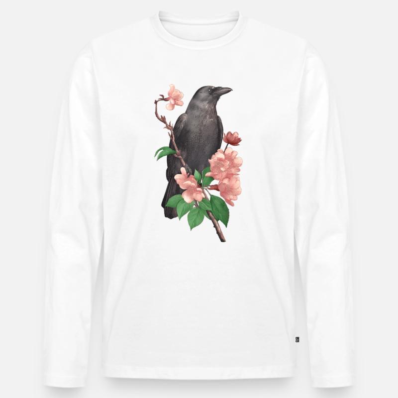 Rabe - Männer Premium Bio Langarmshirt - Weiß