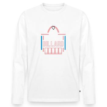 Billard Jubiläum 10 Jahre Trainerin Spielerin Team - Männer Premium Bio Langarmshirt - Weiß - Vorne - Nico (187cm)