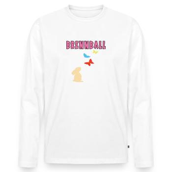 Brennballerin Ostern Brennballspieler Oster Outfit - Männer Premium Bio Langarmshirt - Weiß - Vorne - Nico (187cm)