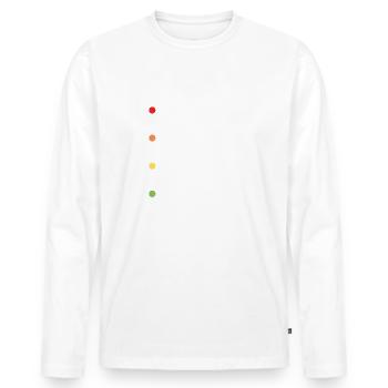 Les 4 accords toltèques - T-shirt manches longues Premium bio Homme - blanc - Devant - Nico (187cm)