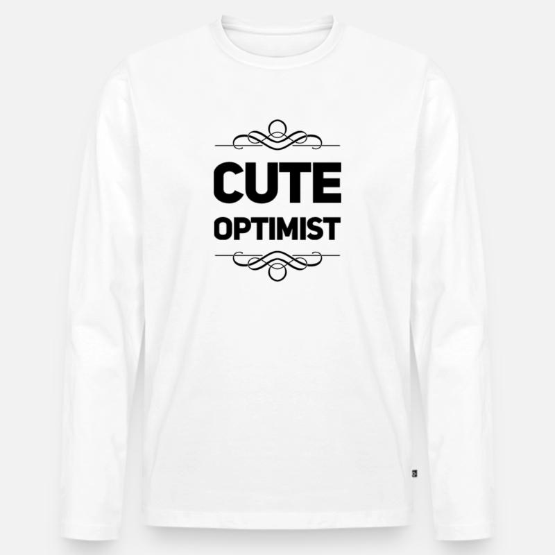 Cute Optimist - Männer Premium Bio Langarmshirt - Weiß