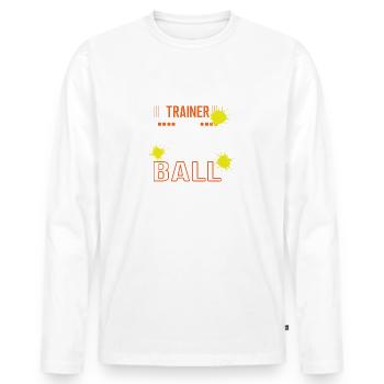 Paintball Trainer Paintballtrainer Training - Männer Premium Bio Langarmshirt - Weiß - Vorne - Nico (187cm)