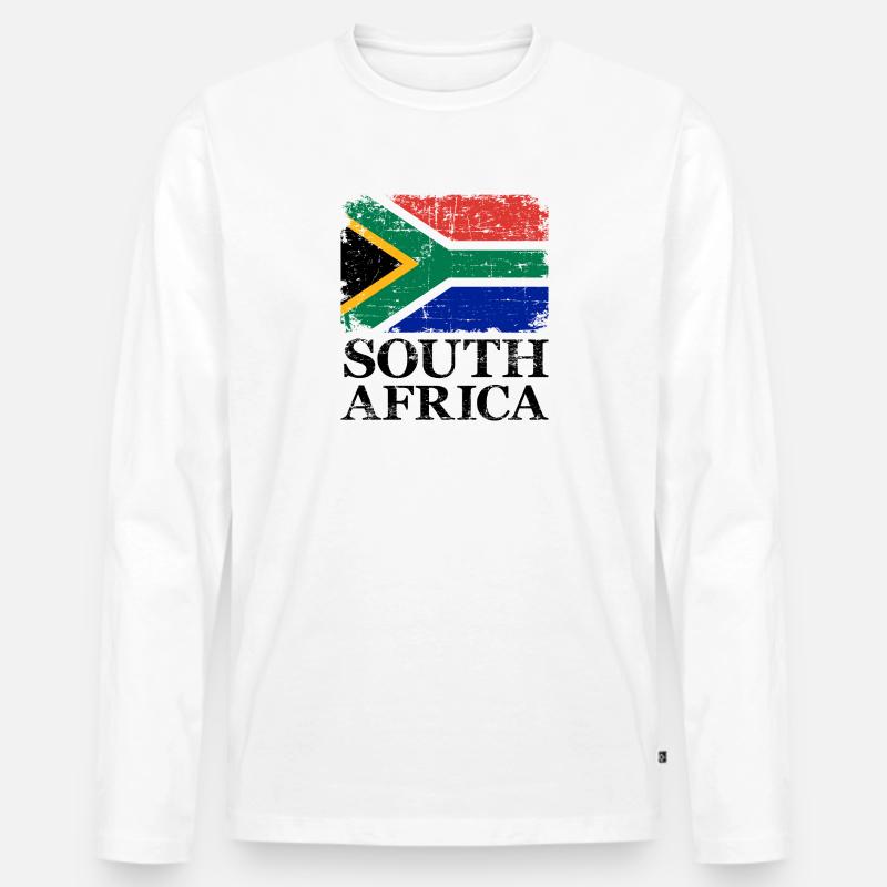 Südafrika - Männer Premium Bio Langarmshirt - Weiß