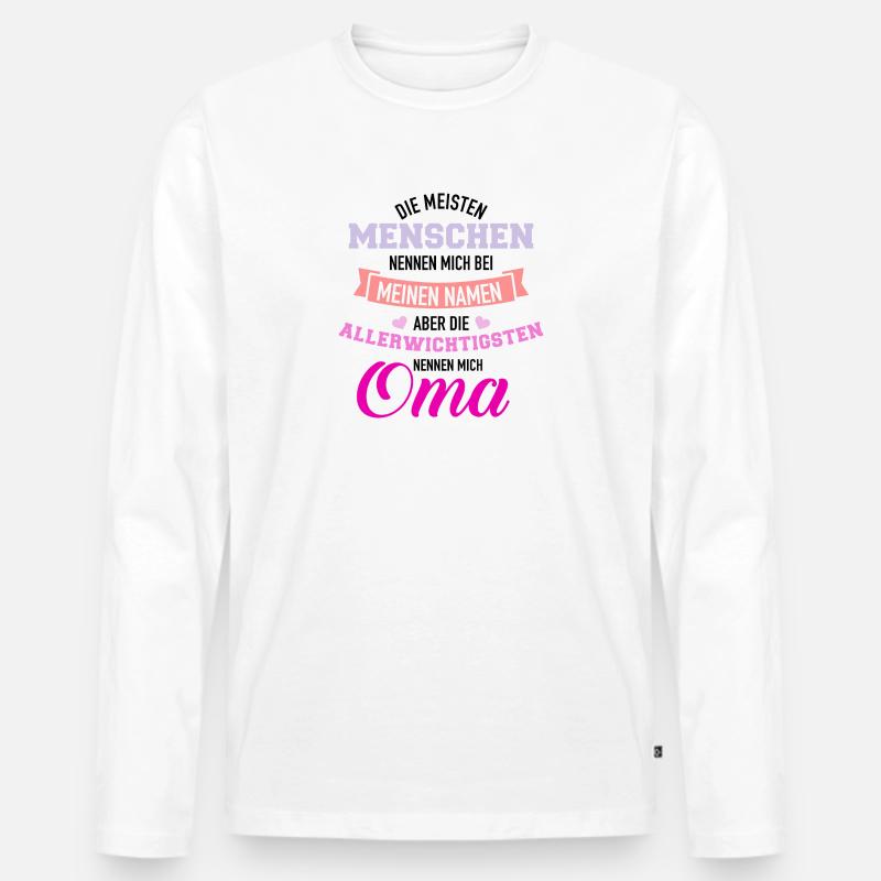 Oma - Männer Premium Bio Langarmshirt - Weiß