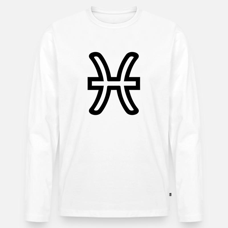 Fische - Männer Premium Bio Langarmshirt - Weiß