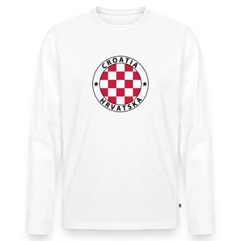 Croatia - Männer Premium Bio Langarmshirt - Weiß - Vorne - Nico (187cm)