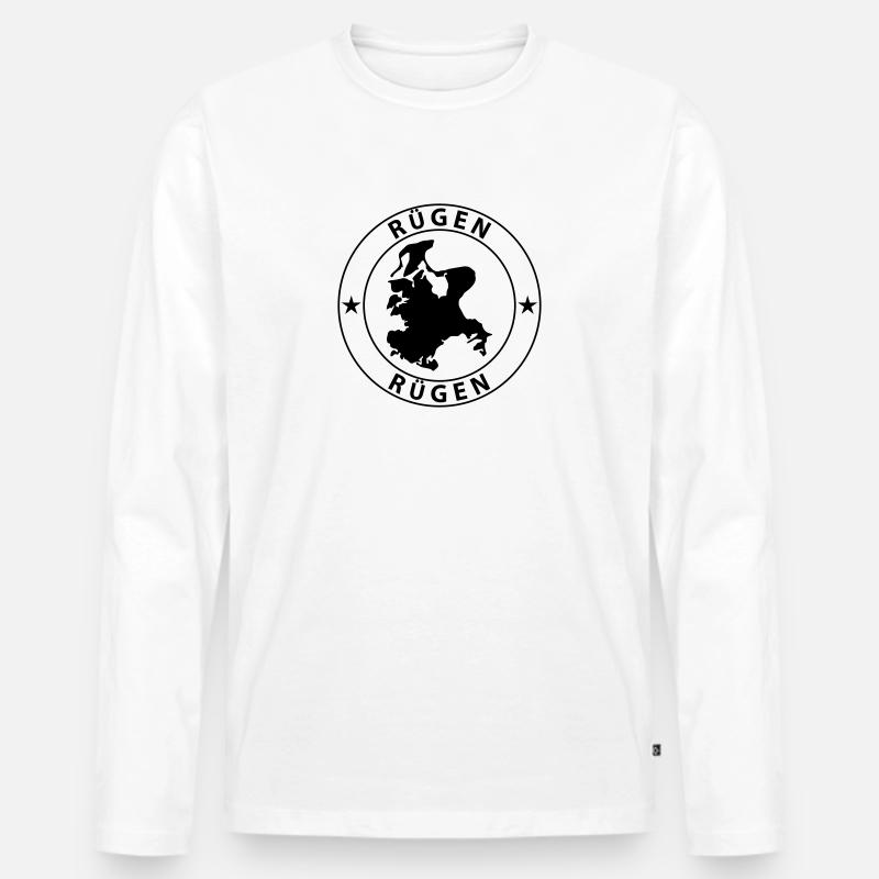 Rügen - Männer Premium Bio Langarmshirt - Weiß
