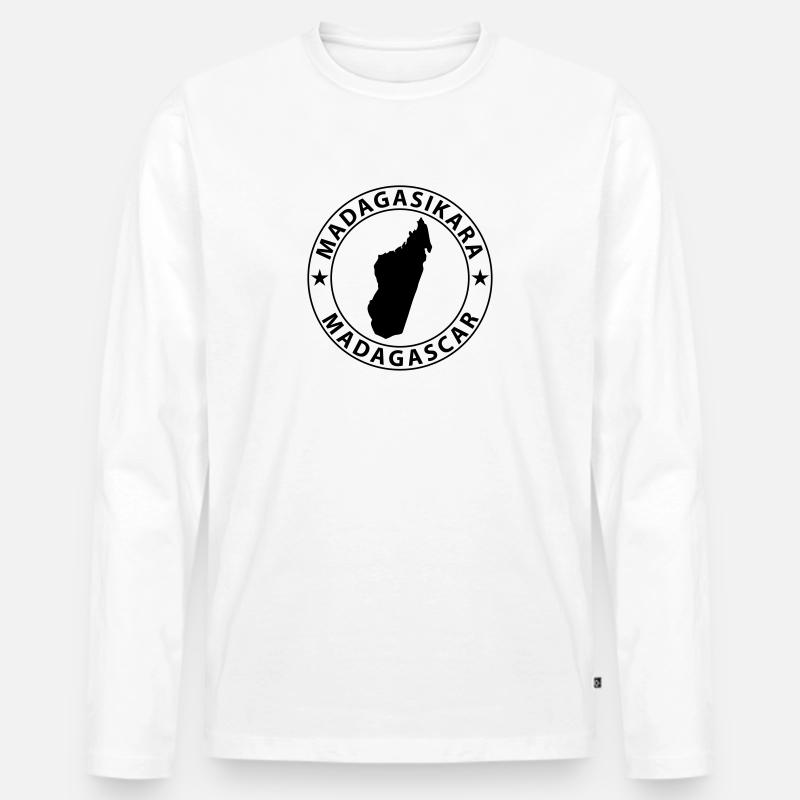 Madagascar - Männer Premium Bio Langarmshirt - Weiß