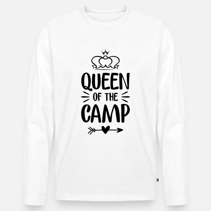 queen camp - Männer Premium Bio Langarmshirt - Weiß