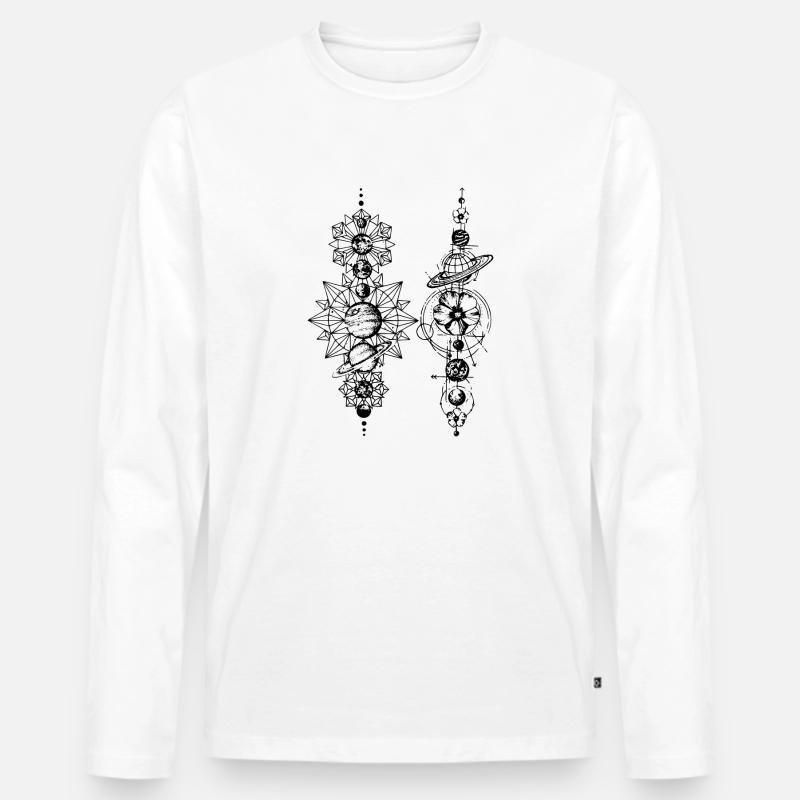 Geometrie - Männer Premium Bio Langarmshirt - Weiß