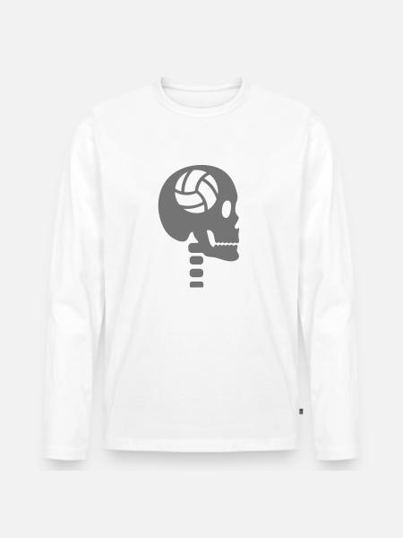 Volleyball i hovedet - Premium økologisk langærmet T-shirt til mænd - hvid
