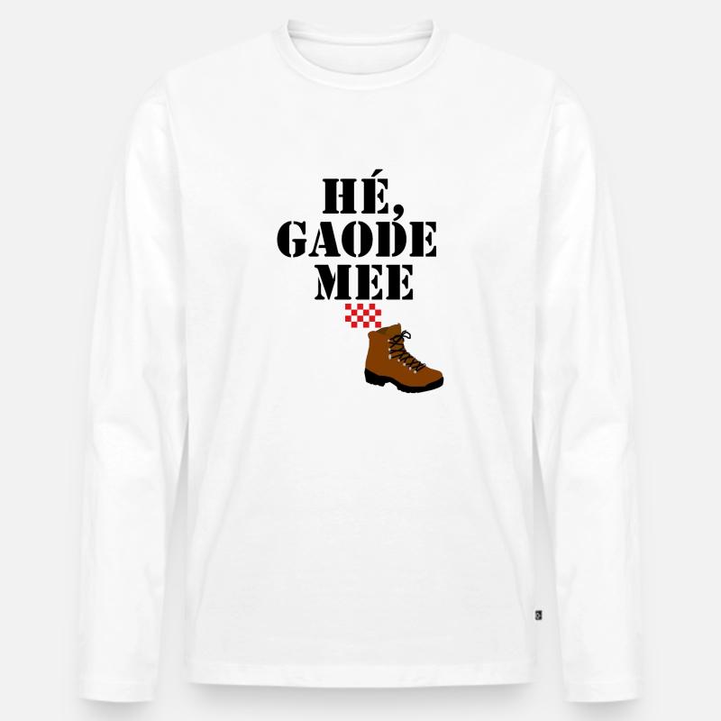 hey gaode me, Brabant text - Männer Premium Bio Langarmshirt - Weiß