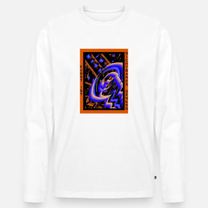 Design Kunst Bibi 5 - LIMITED - Männer Premium Bio Langarmshirt - Weiß