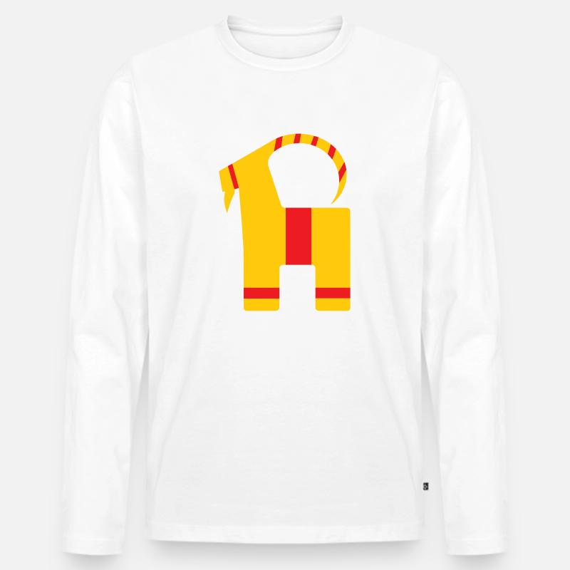 Julbock | - Männer Premium Bio Langarmshirt - Weiß
