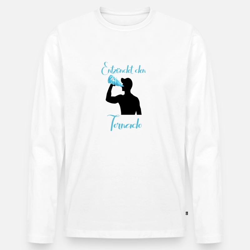 Entzündet den Tornado - Männer Premium Bio Langarmshirt - Weiß