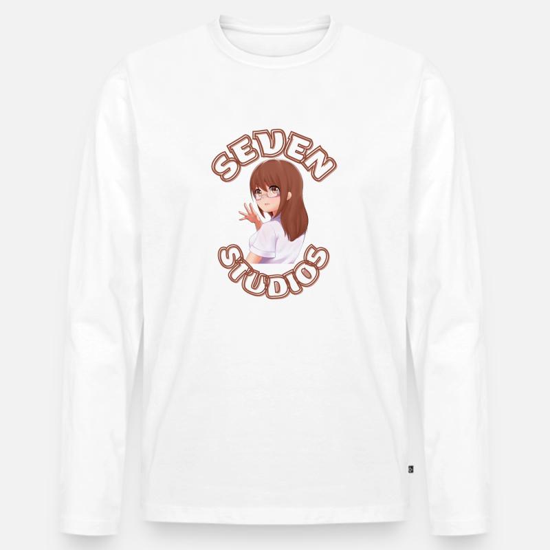 SEVEN STUDIOS - Männer Premium Bio Langarmshirt - Weiß