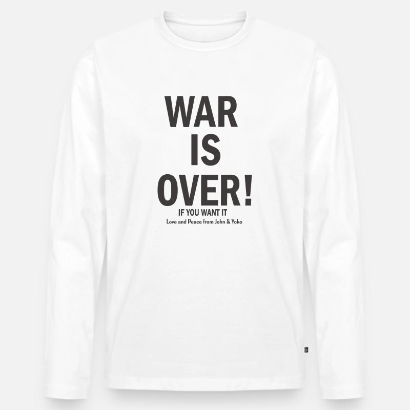 Der Krieg ist vorbei - Männer Premium Bio Langarmshirt - Weiß