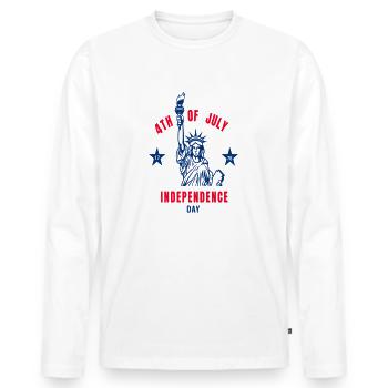 Lady Liberty Shirt - Men's Premium Organic Long Sleeve Shirt - white - Front - Nico (187cm)