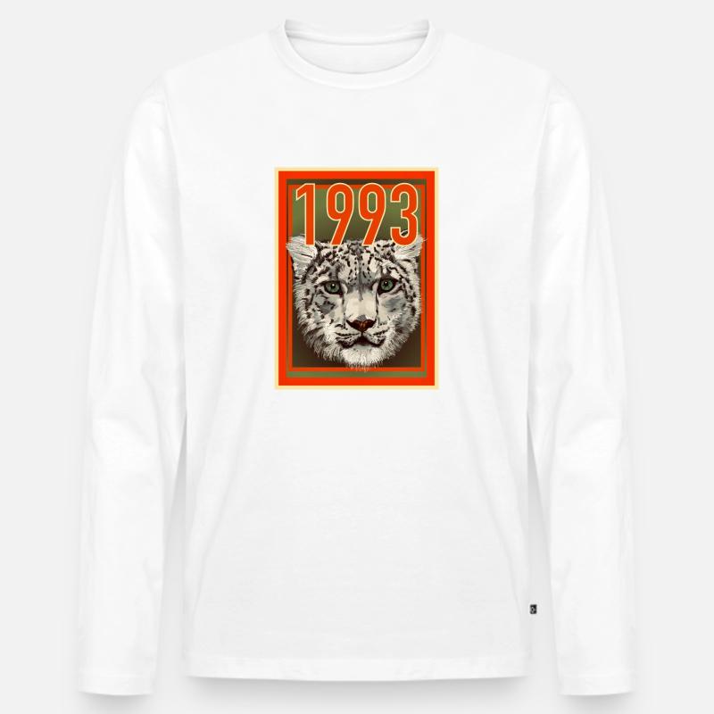 1993 - Männer Premium Bio Langarmshirt - Weiß