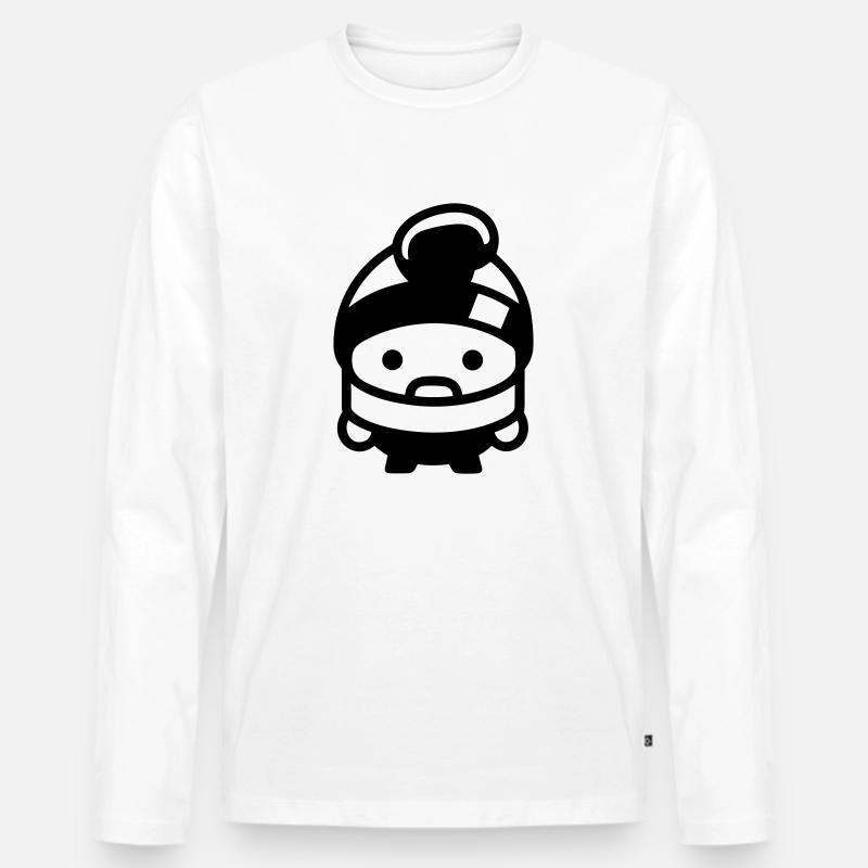 Kleiner Weihnachtsmann - Männer Premium Bio Langarmshirt - Weiß