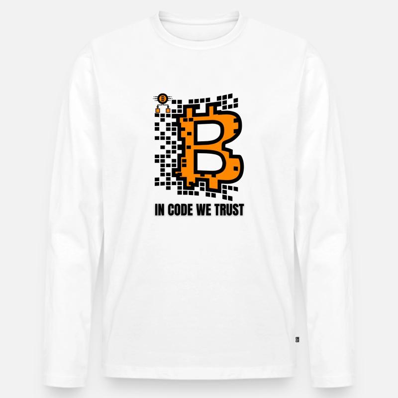 Bitcoin Krypto Kryptowährung Geschenkidee Crypto - Männer Premium Bio Langarmshirt - Weiß