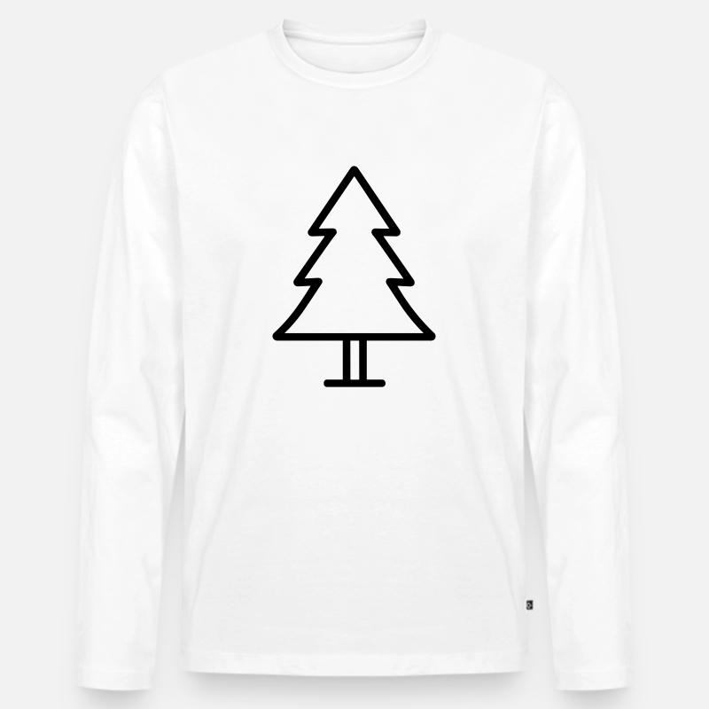 Weihnachtsbaum - Männer Premium Bio Langarmshirt - Weiß