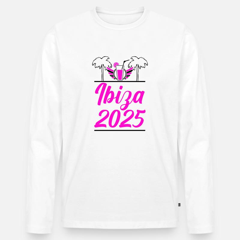 Ibiza 2025 - Männer Premium Bio Langarmshirt - Weiß
