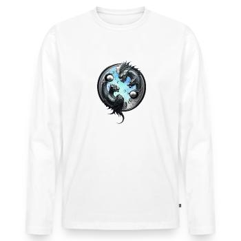 Dragon,Dragon,Graffiti,Ink,Ink,Illustration - Men's Premium Organic Long Sleeve Shirt - white - Front - Nico (187cm)