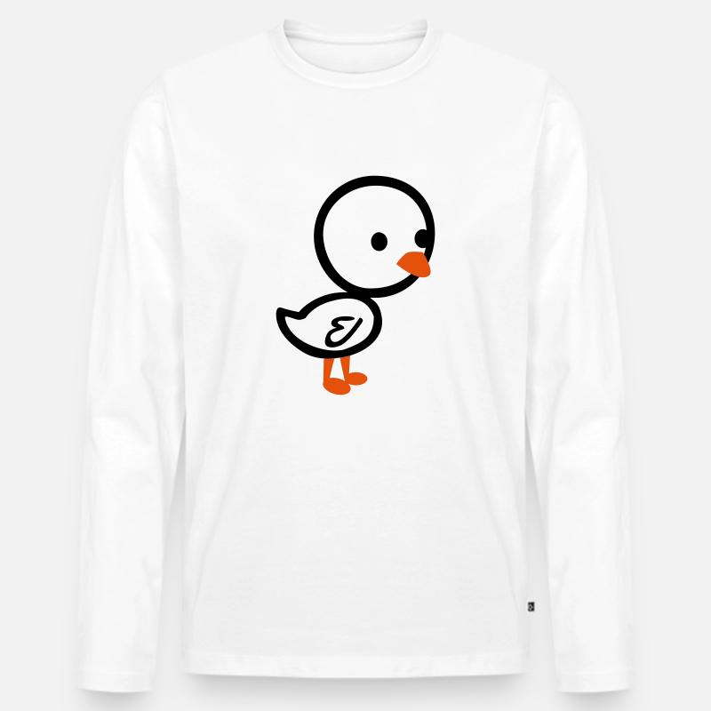 Küken - Vogel - Männer Premium Bio Langarmshirt - Weiß