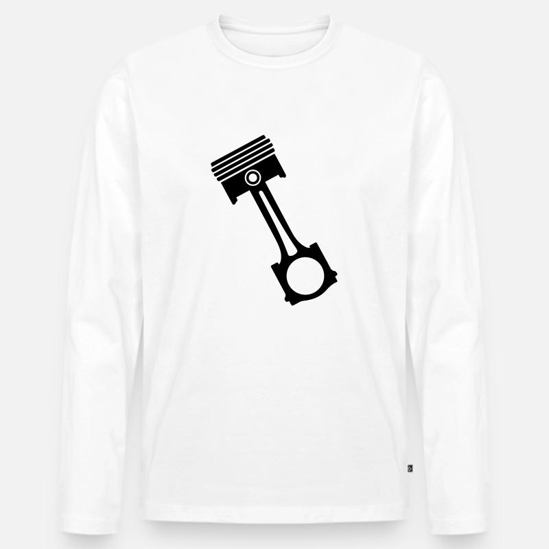 Kolben - Männer Premium Bio Langarmshirt - Weiß